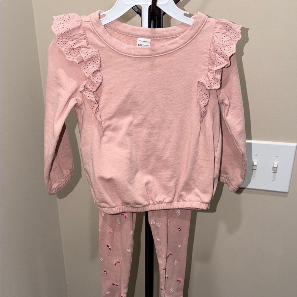 Carter's Light Pink Ruffle Long-Sleeve Pajama Set